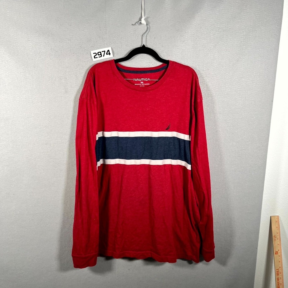Nautica Navtech Colorblock Shirt Mens 3XL Multicolor Logo‎ Crew Neck Long Sleeve